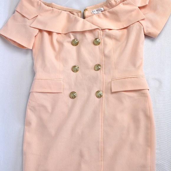 VENUS Button Detail Bodycon Dress Light Pink NWOT - Picture 4 of 8